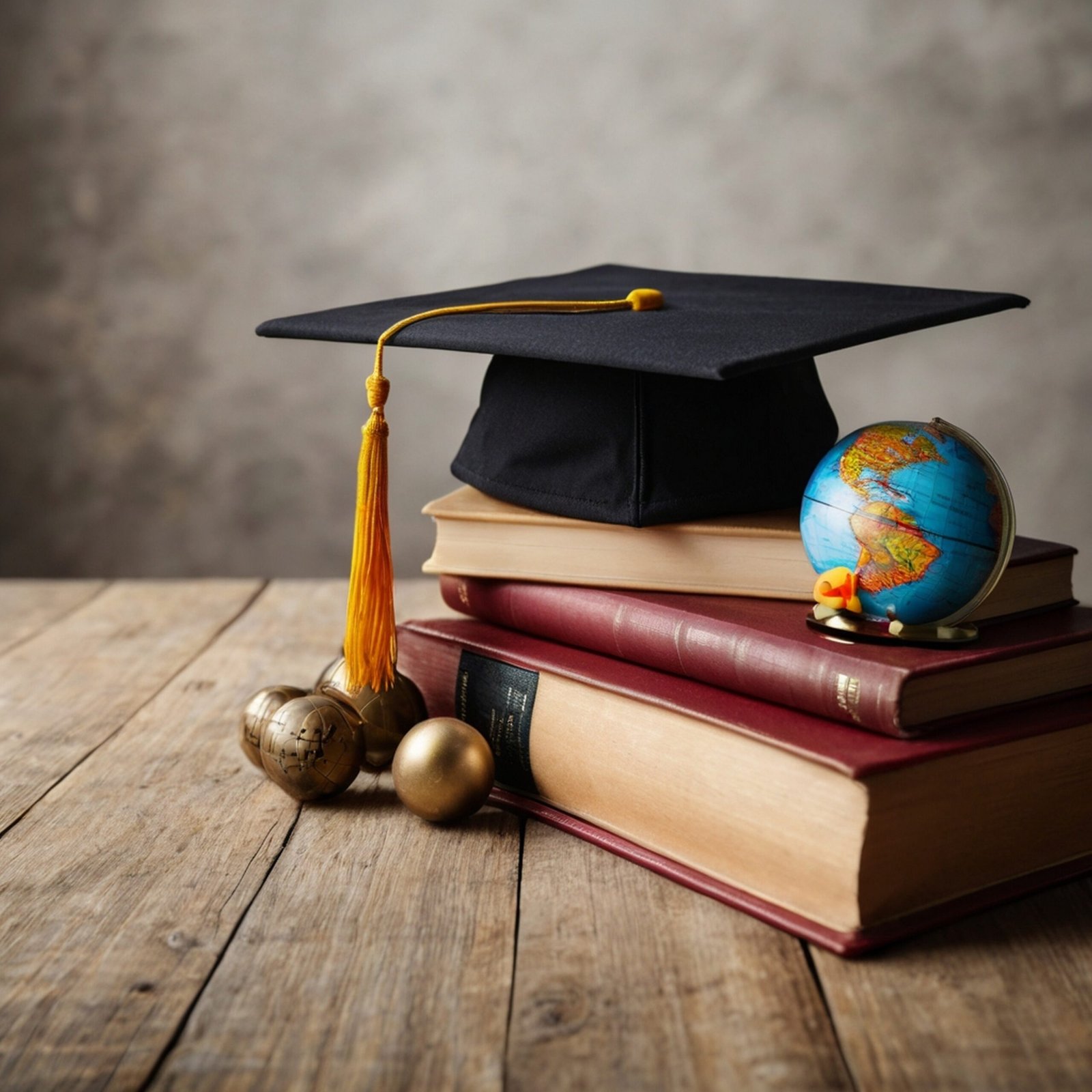 STUDY IN UK globe sits top books with globe top it scaled