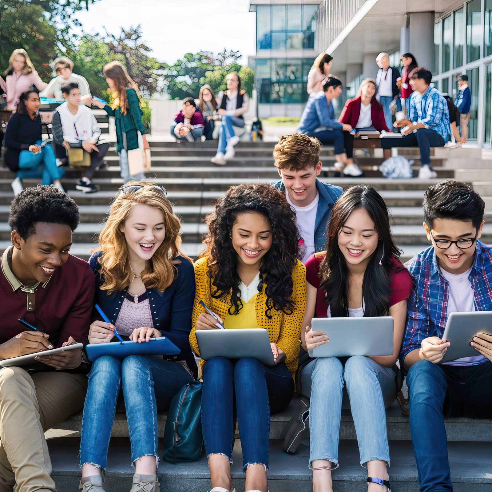 STUDY IN MALAYSIA group diverse young adults using laptops outdoor setting collaborating 1 scaled